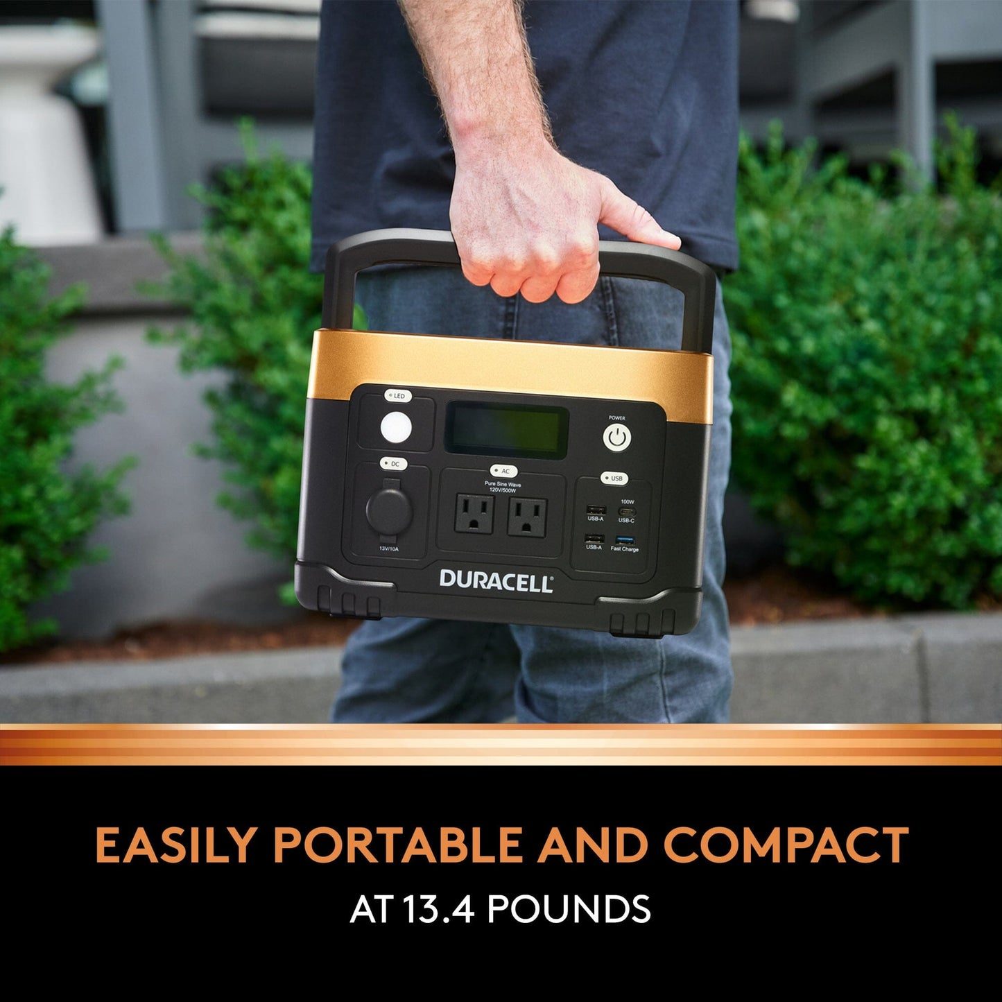 Image showing what the portable power station can charge and for how long.